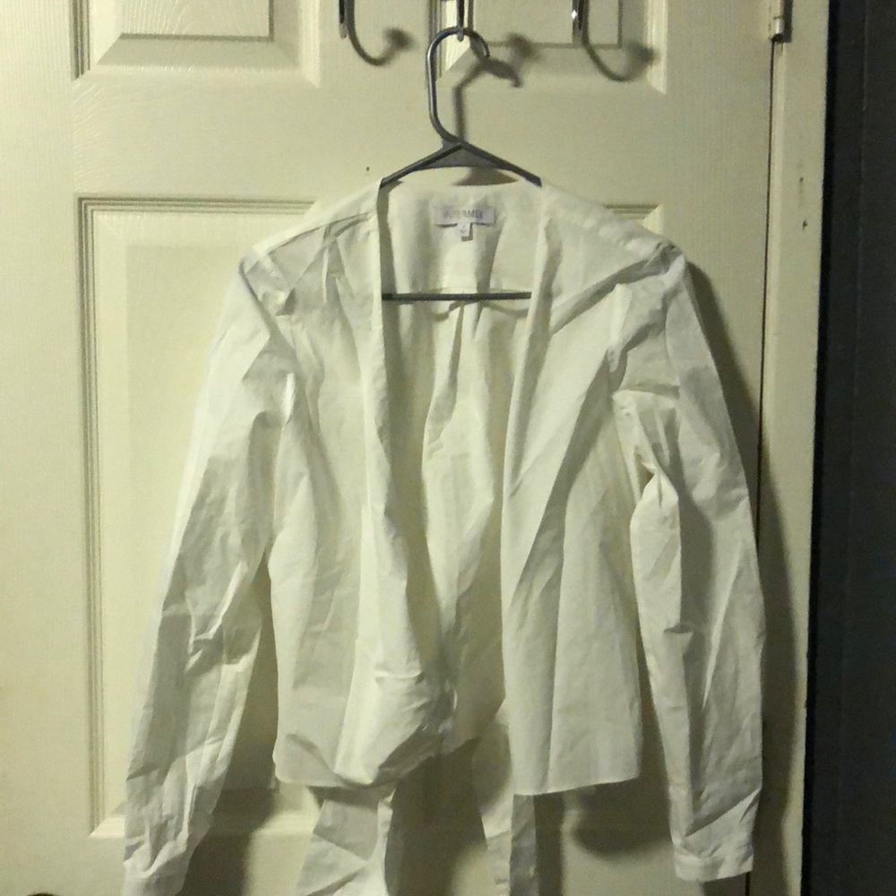 Long sleeve white shirt with laced bottom